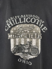 Vintage Harley Davidson Ohio Thrashed Black Zip Up Hoodie