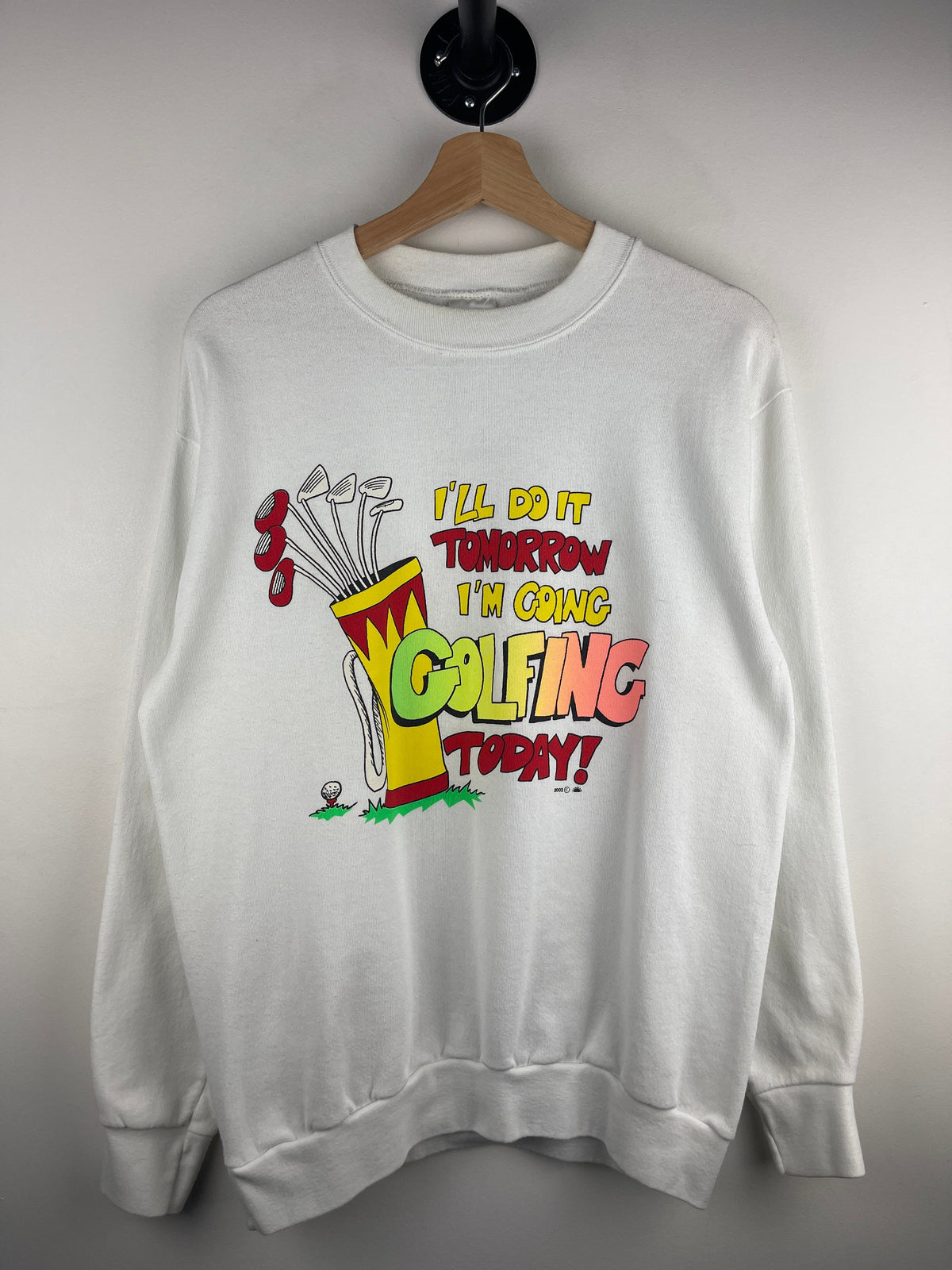 Vintage Golf I'll Do It Tomorrow White Crewneck