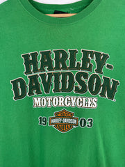 Vintage Harley Davidson Skull Illinois Green Tee