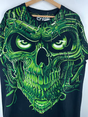 Vintage Liquid Blue Skull Black Tee