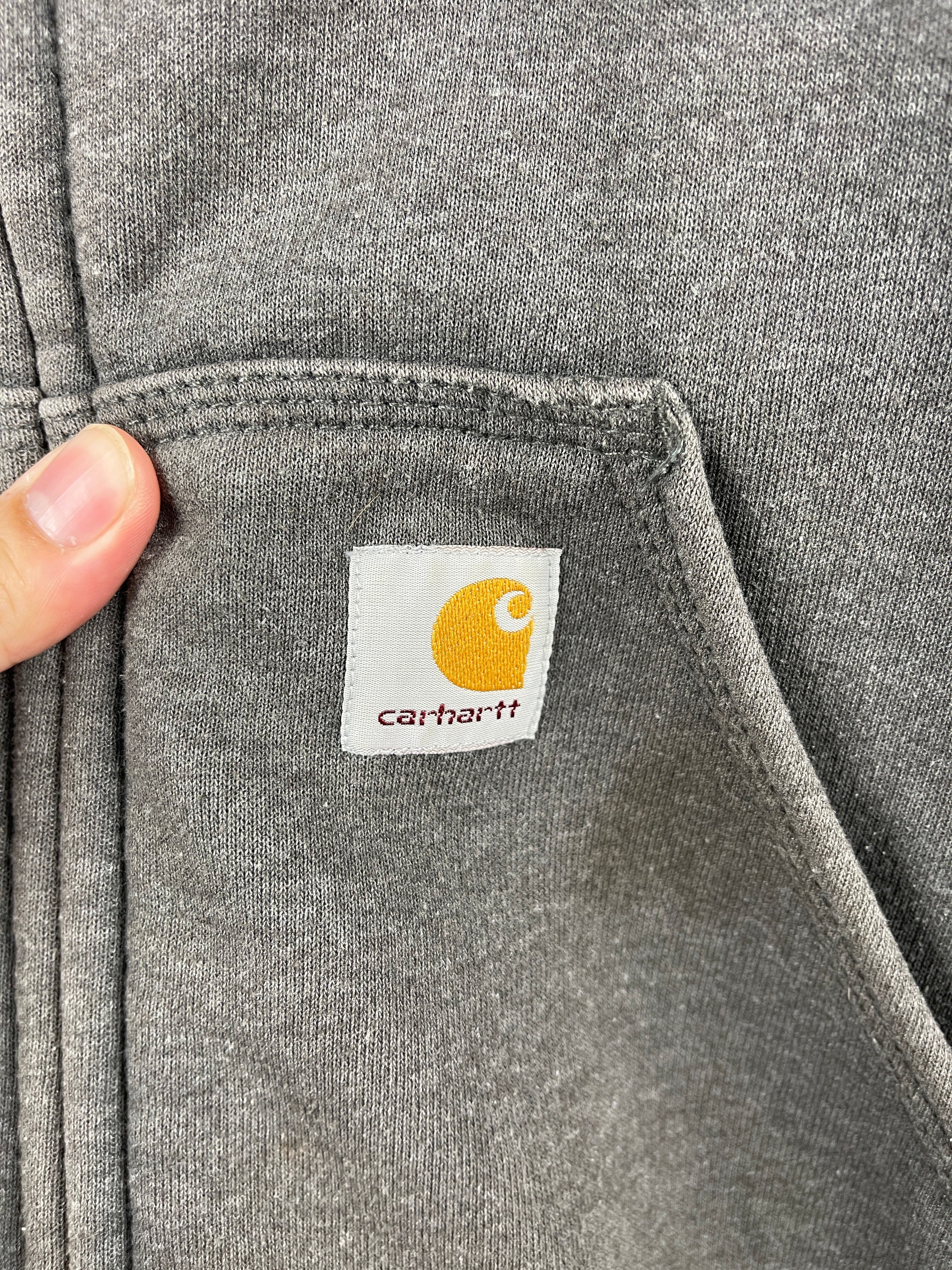 Vintage Carhartt Thermal Lined Dark Grey Zip Up Hoodie