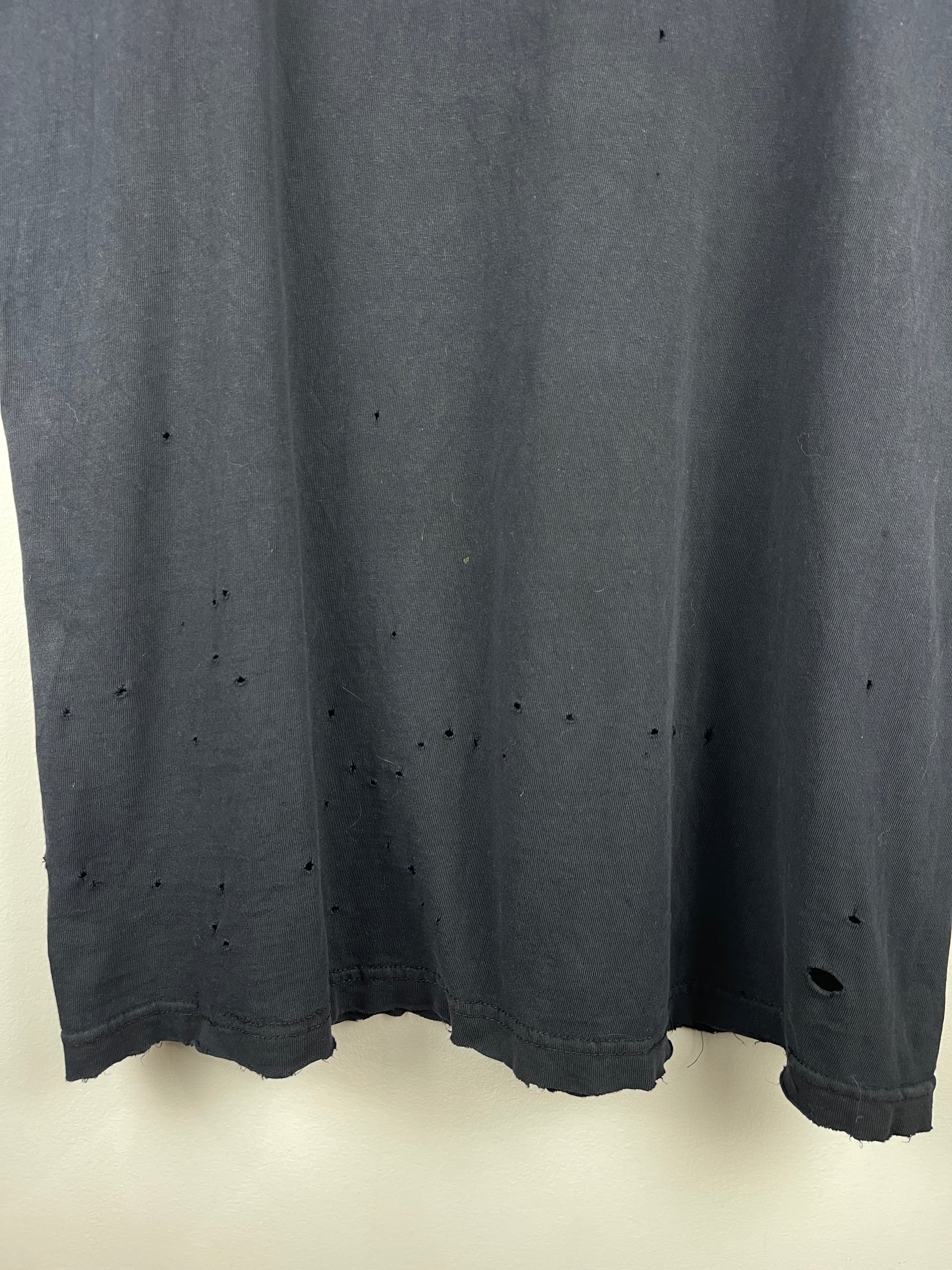 Vintage Harley Davidson Flame Amsterdam Holland Thrashed Black Cut Off Tank Top