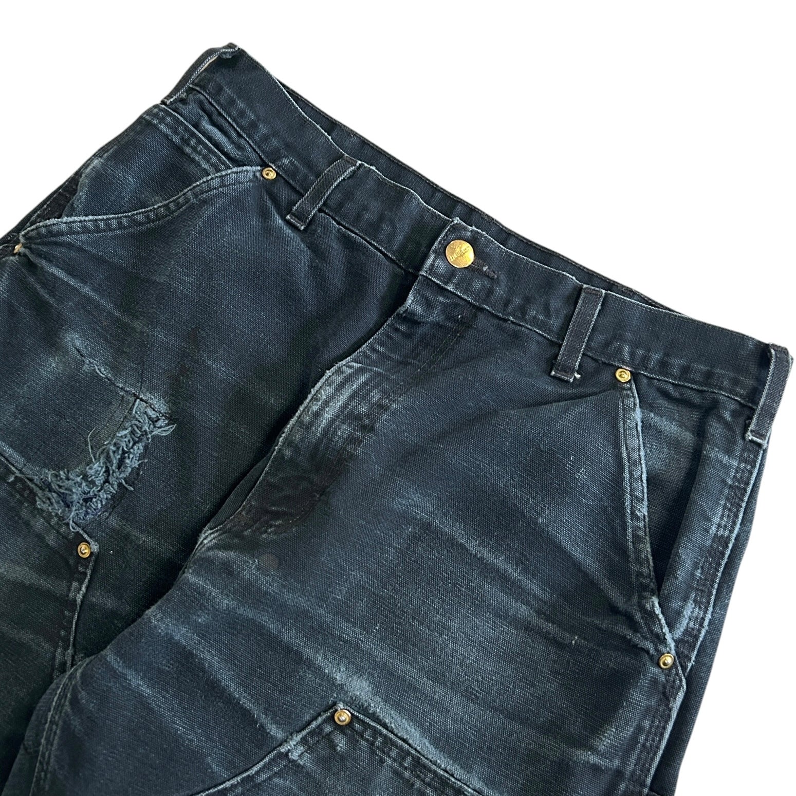 Vintage Carhartt Double Knee Thrashed Black Work Pants