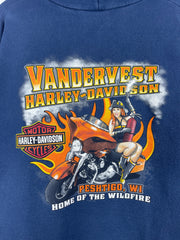 Vintage Harley Davidson Pin Up Girl Wisconsin Navy Hoodie