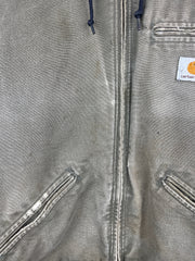 Vintage Carhartt Detroit Sherpa Lined Olive Green Hooded Work Jacket WJ141 LOV