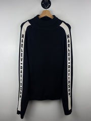 Vintage Harley Davidson Spellout Black Ribbed Knit Sweater