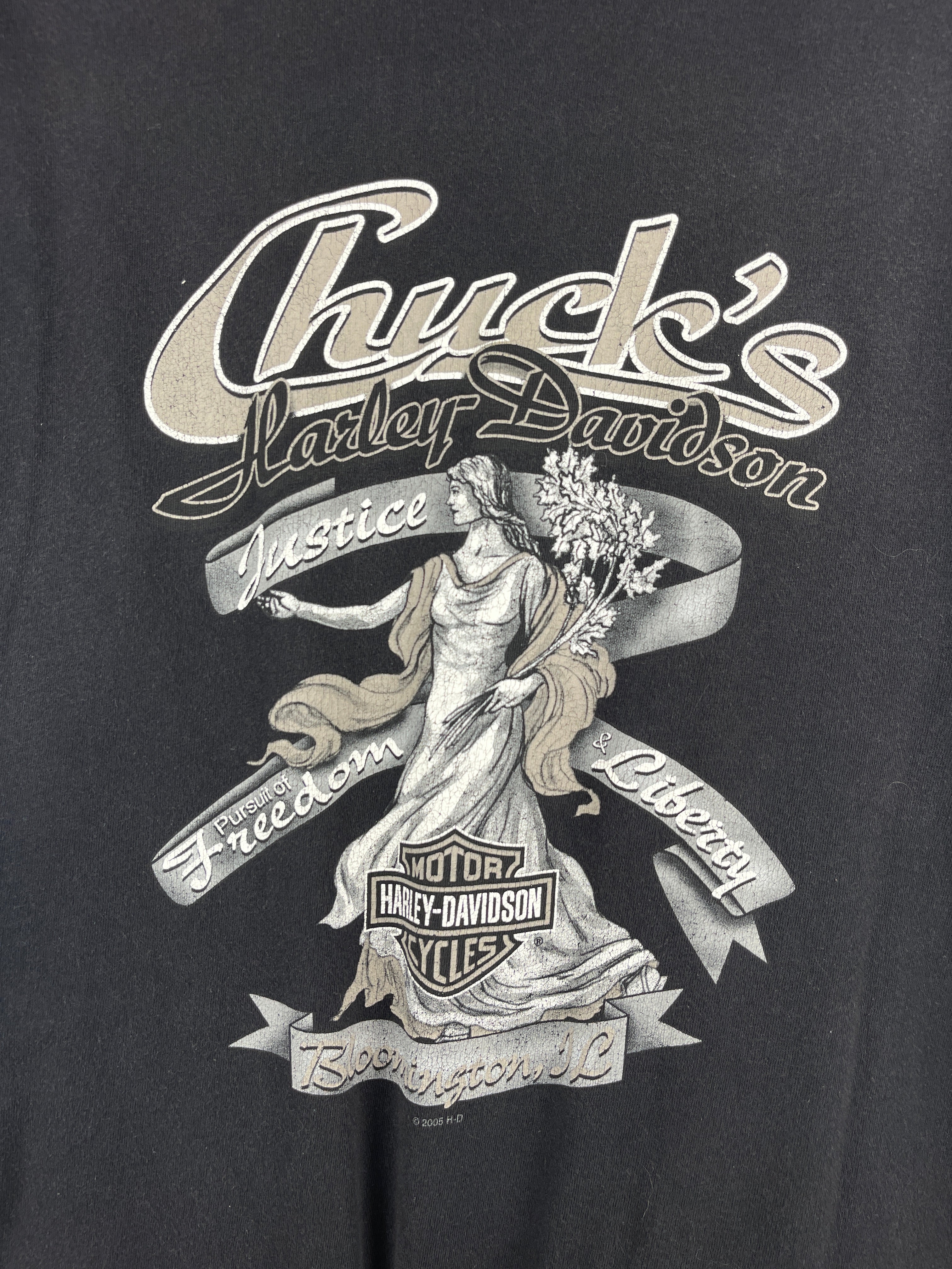 Vintage Harley Davidson Chrome Bloomington DC Black Tee
