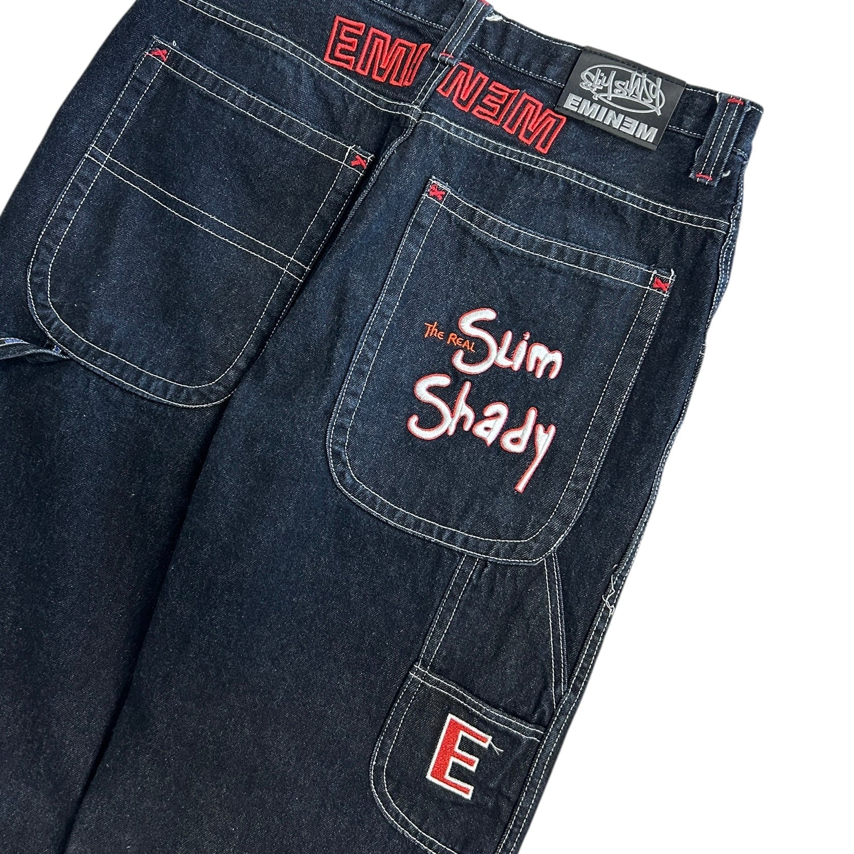Vintage Eminem Slim Shady Baggy Dark Wash Blue Denim Jeans