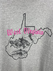 Vintage 90s West Virginia Embroidered Grey Crewneck
