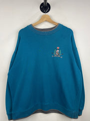Vintage 90s Wilson Golf Club Embroidered Teal Crewneck