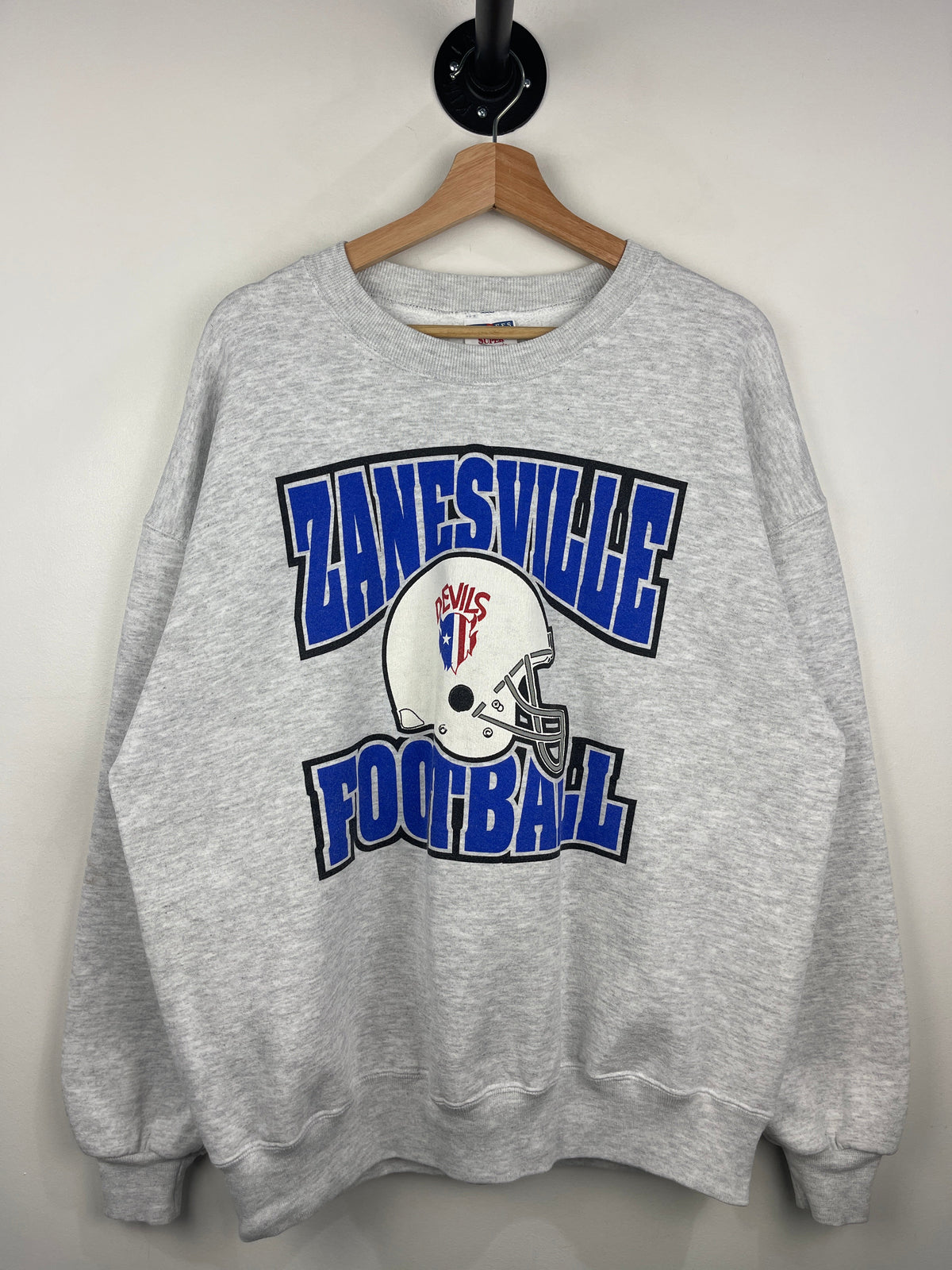Vintage 90s Zanesville Football Grey Crewneck
