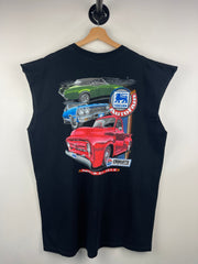 Vintage Food Lion Auto Fair Black Cut Off Tank Top