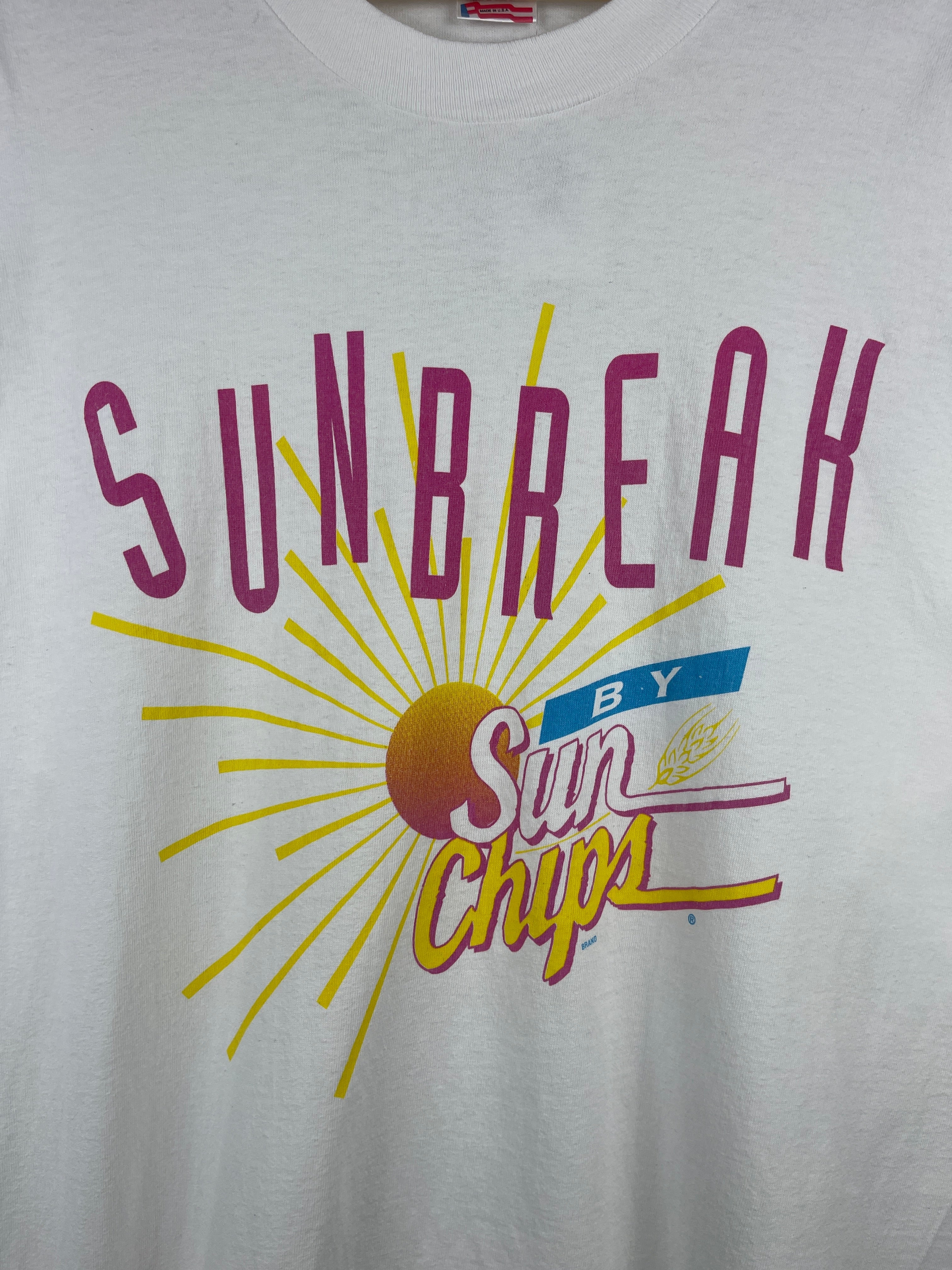Vintage 90s Sun Chips Sun Break Chip Promo White Tee