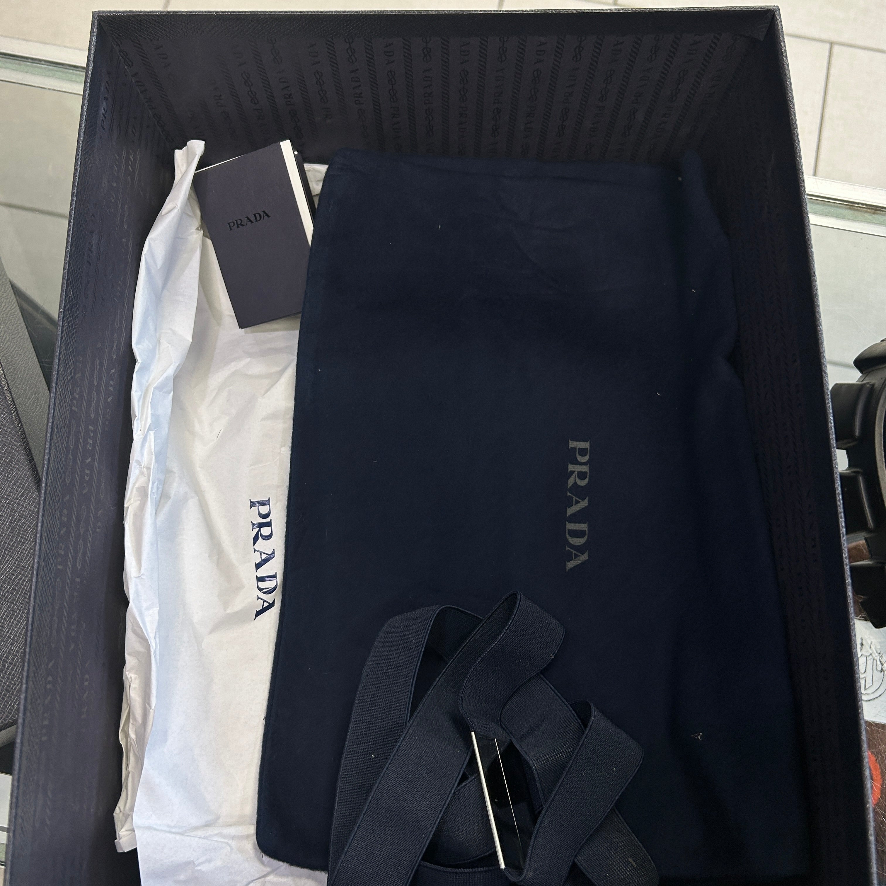 Prada Monolith Brushed Leather Black Loafers