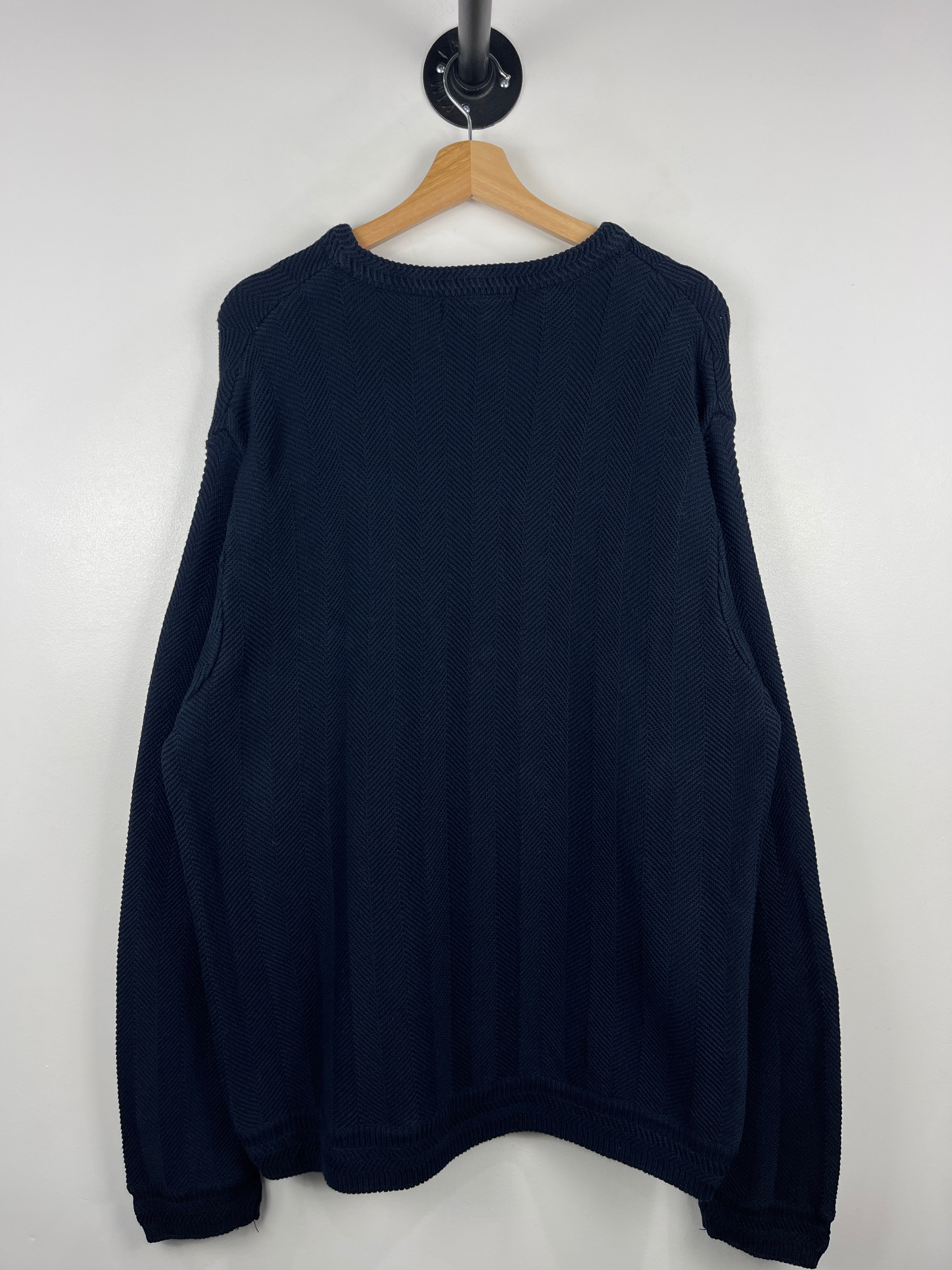 Vintage Chaps Ralph Lauren Crest Navy Knit Sweater