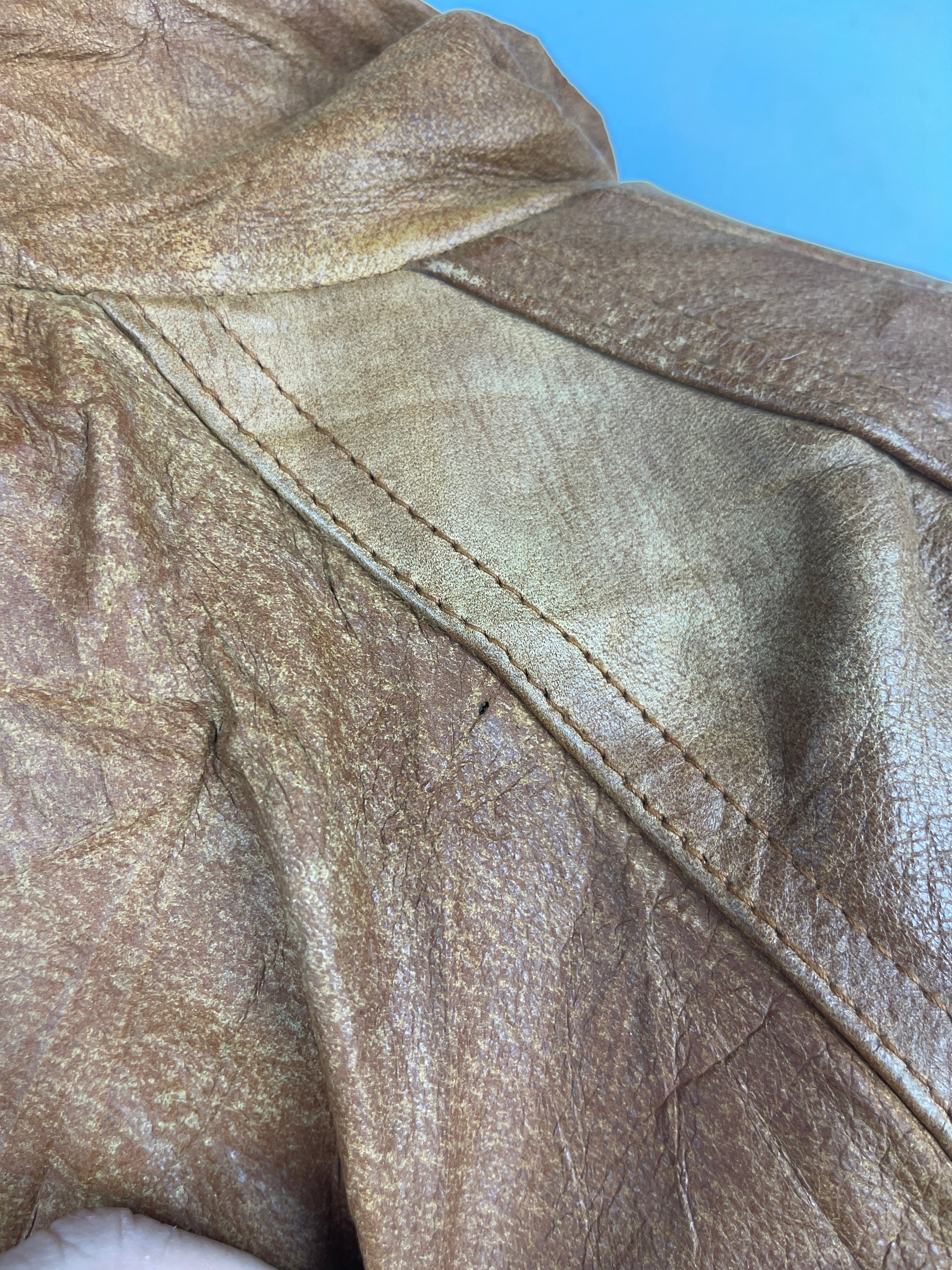 Vintage 90s Wilson Adventure Guide Brown Leather Bomber Jacket