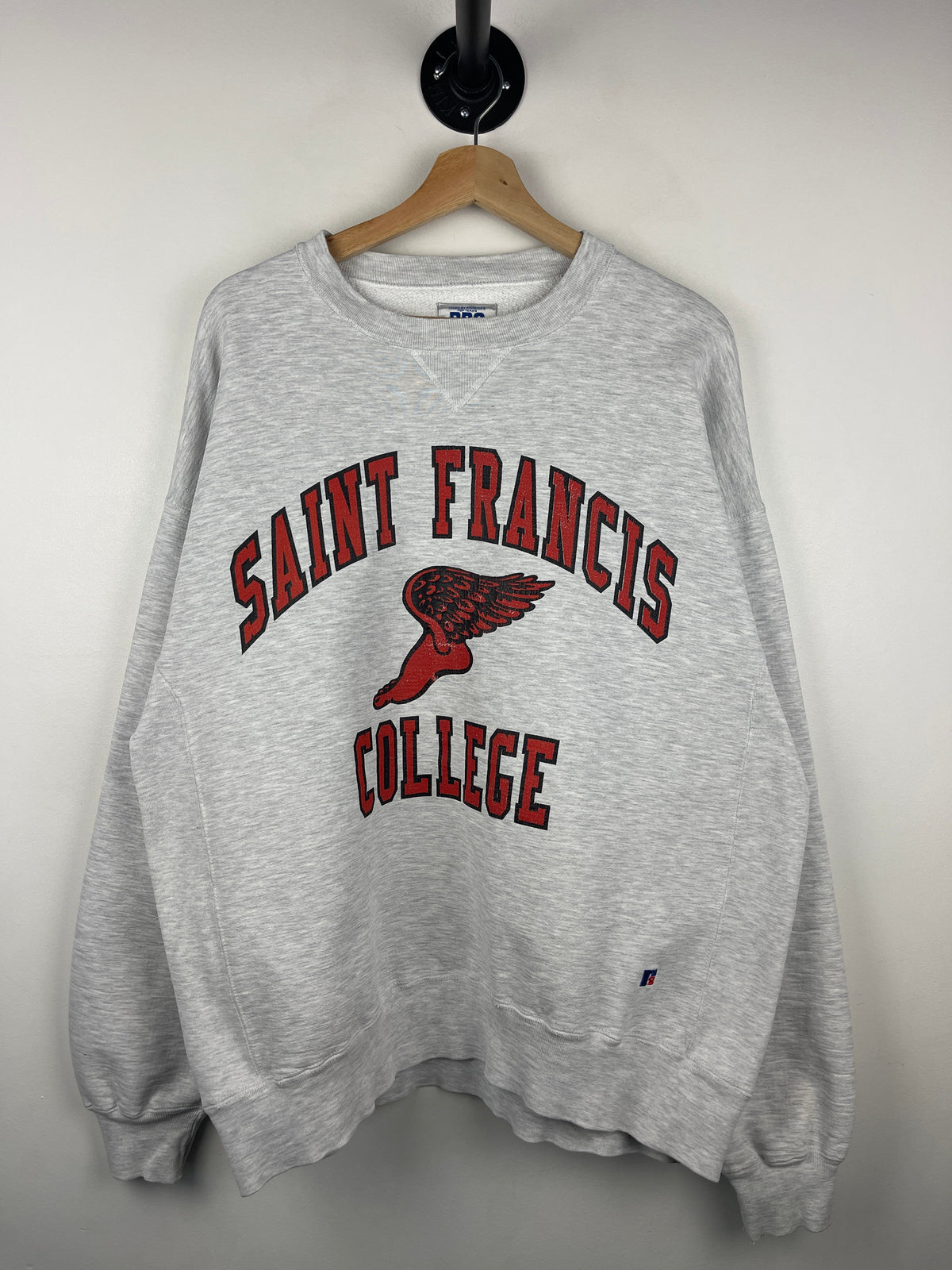 Vintage 90s Russell Athletic Saint Francis College Grey Crewneck
