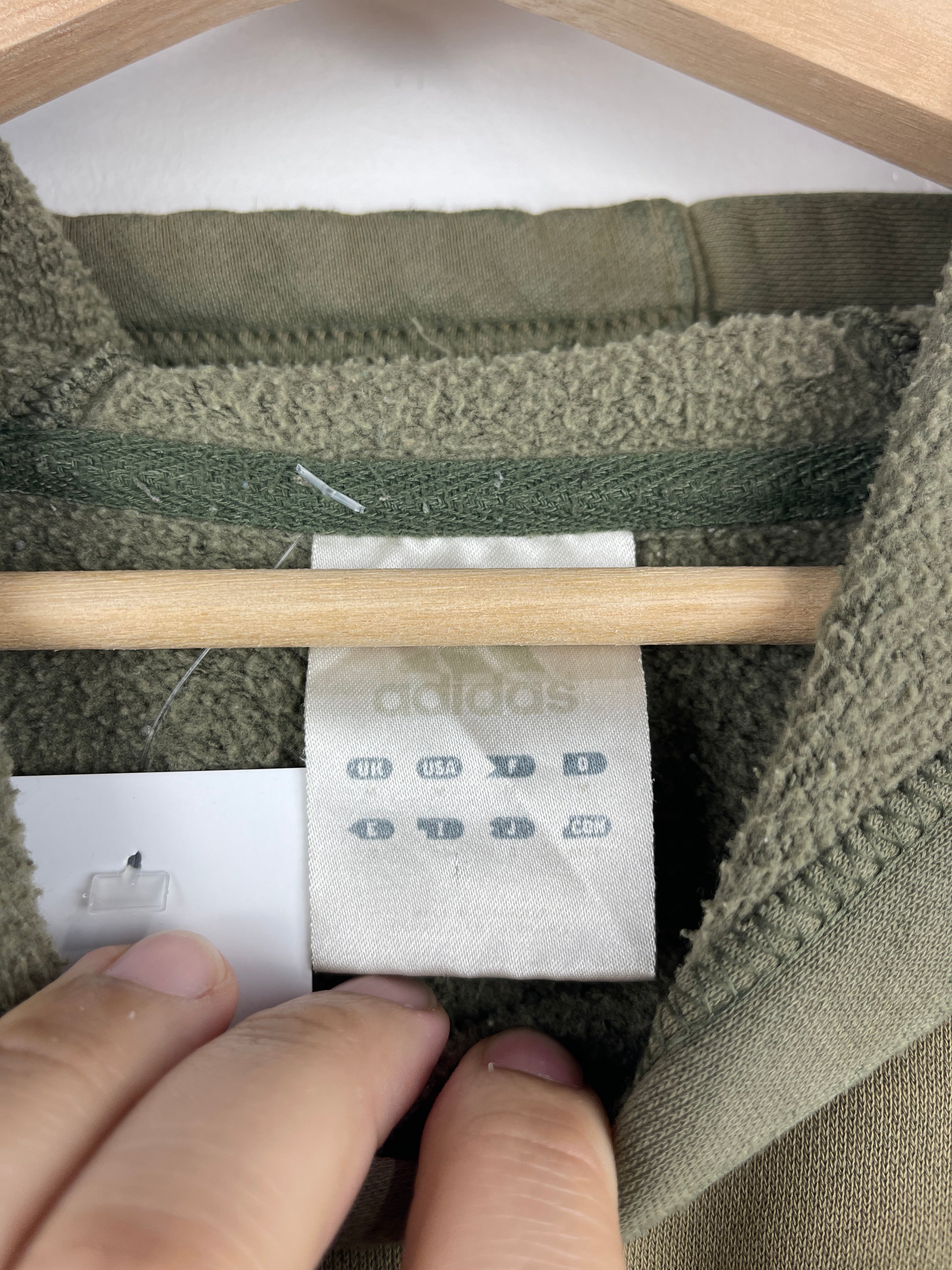 Vintage Adidas Embroidered Thrashed Green Hoodie