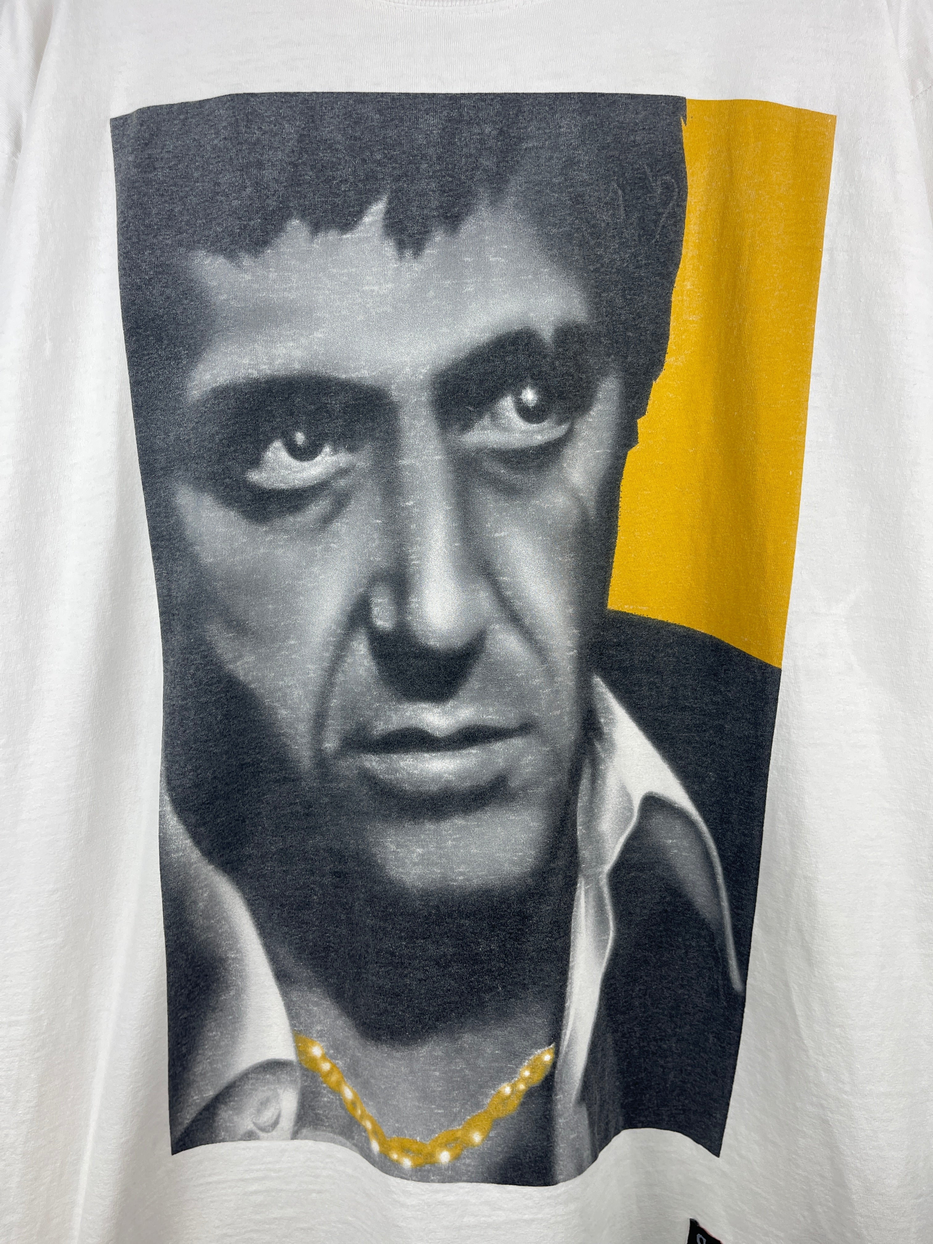 Vintage 90s Scarface Tony Montana Portrait Movie Promo White Tee