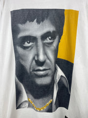 Vintage 90s Scarface Tony Montana Portrait Movie Promo White Tee