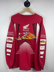 Vintage Honda Racing Woody Woodpecker Red Long Sleeve