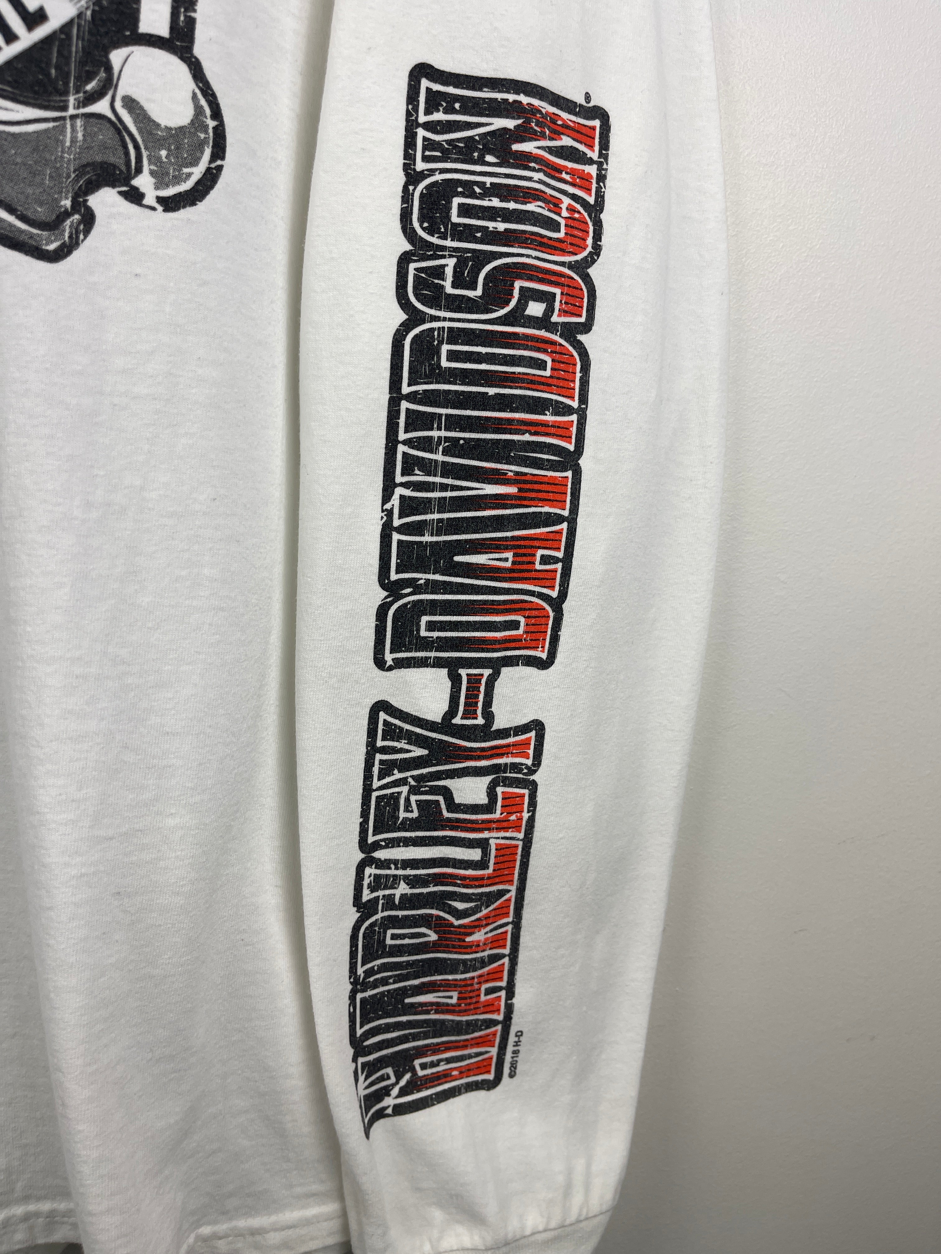 Vintage Harley Davidson Bulldog Dubois Pennsylvania White Long Sleeve