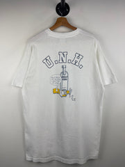 Vintage 90s The Simpsons Bart Absolut Vodka University Of New Hampshire White Tee