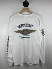 Vintage Harley Davidson Green Bay Wisconsin Thrashed White Long Sleeve