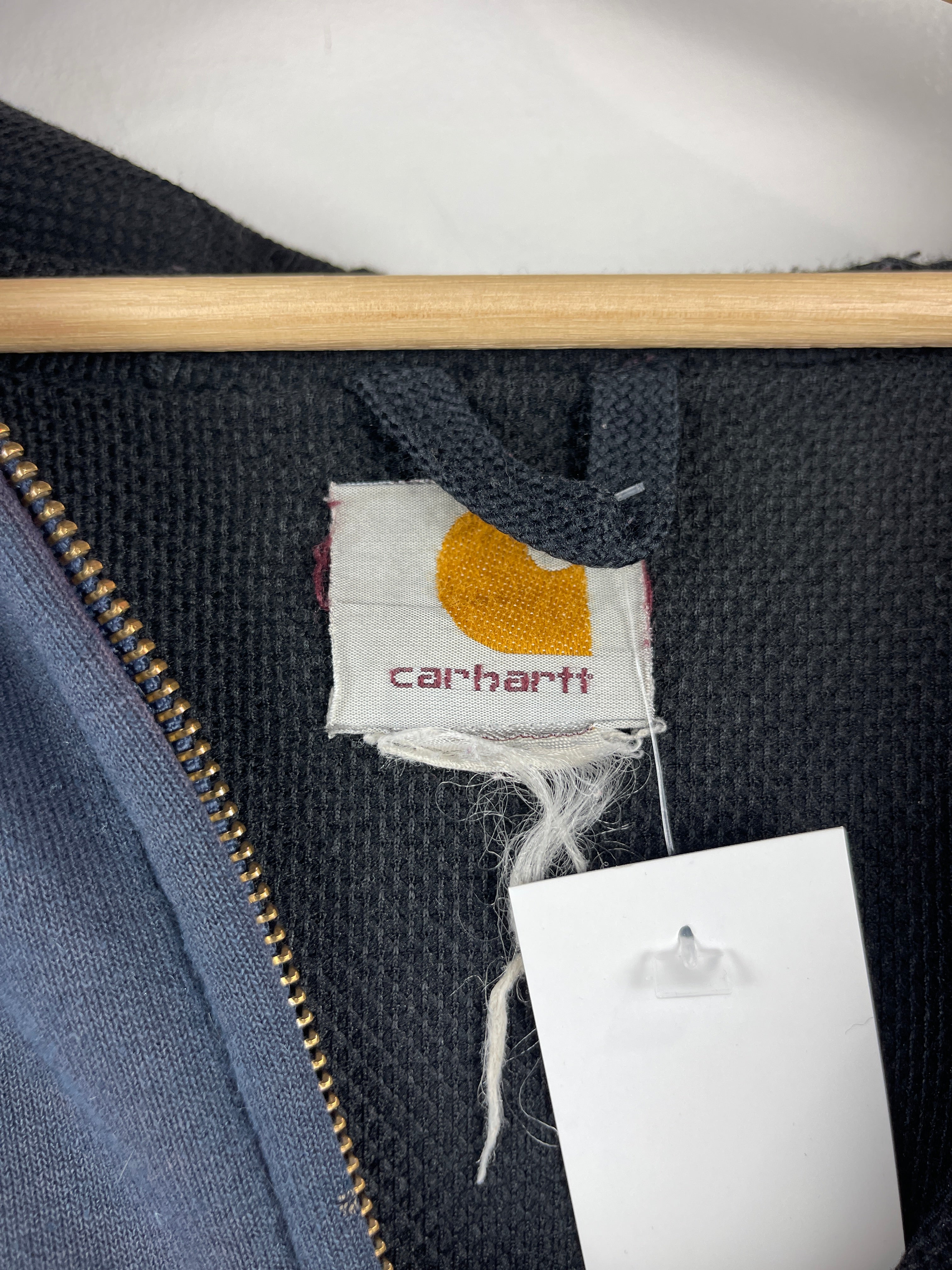 Vintage Carhartt Thermal Lined Faded Navy Zip Up Hoodie