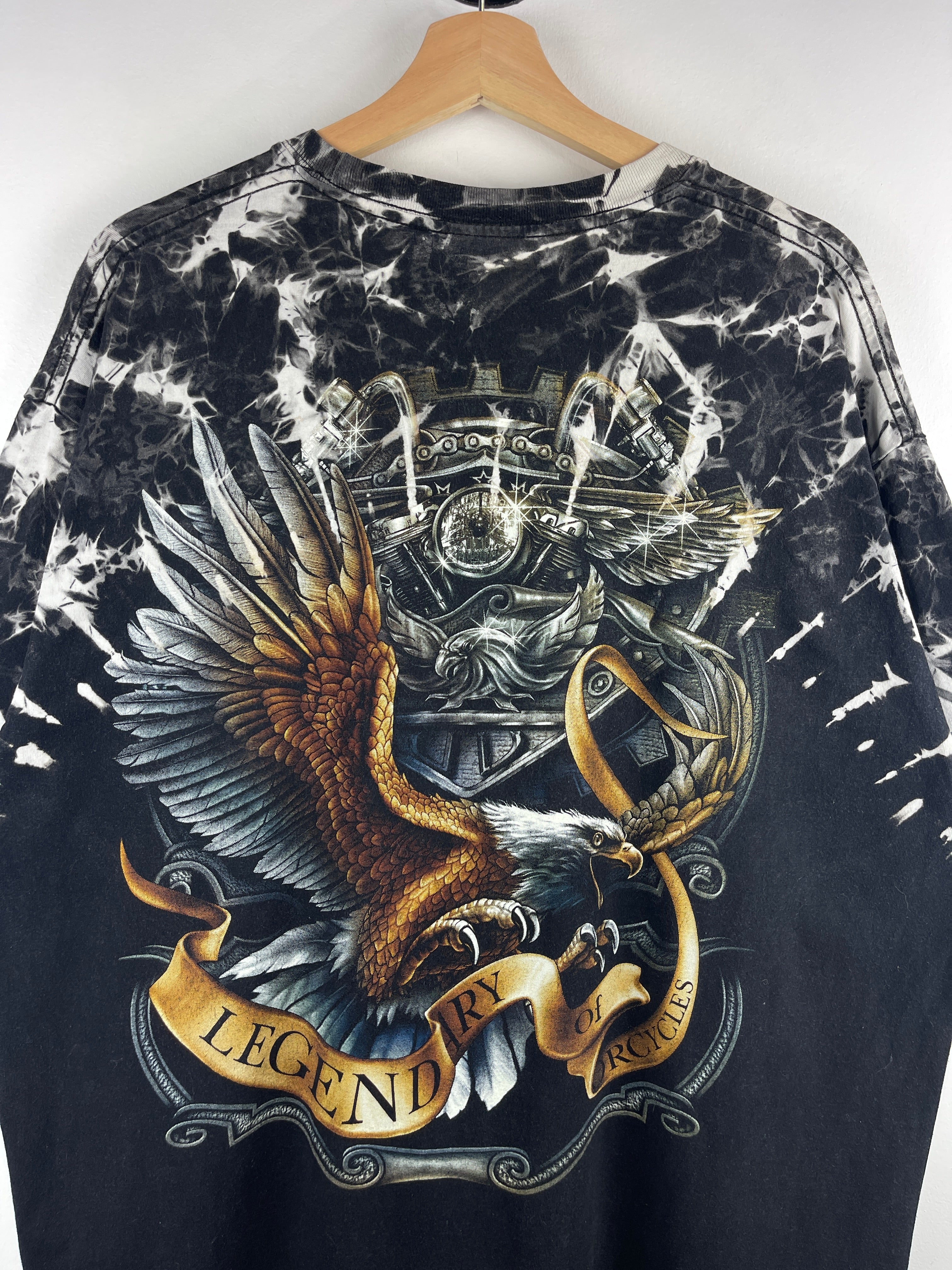 Vintage Legendary Of Motorcycles Eagle Studded Black Tee