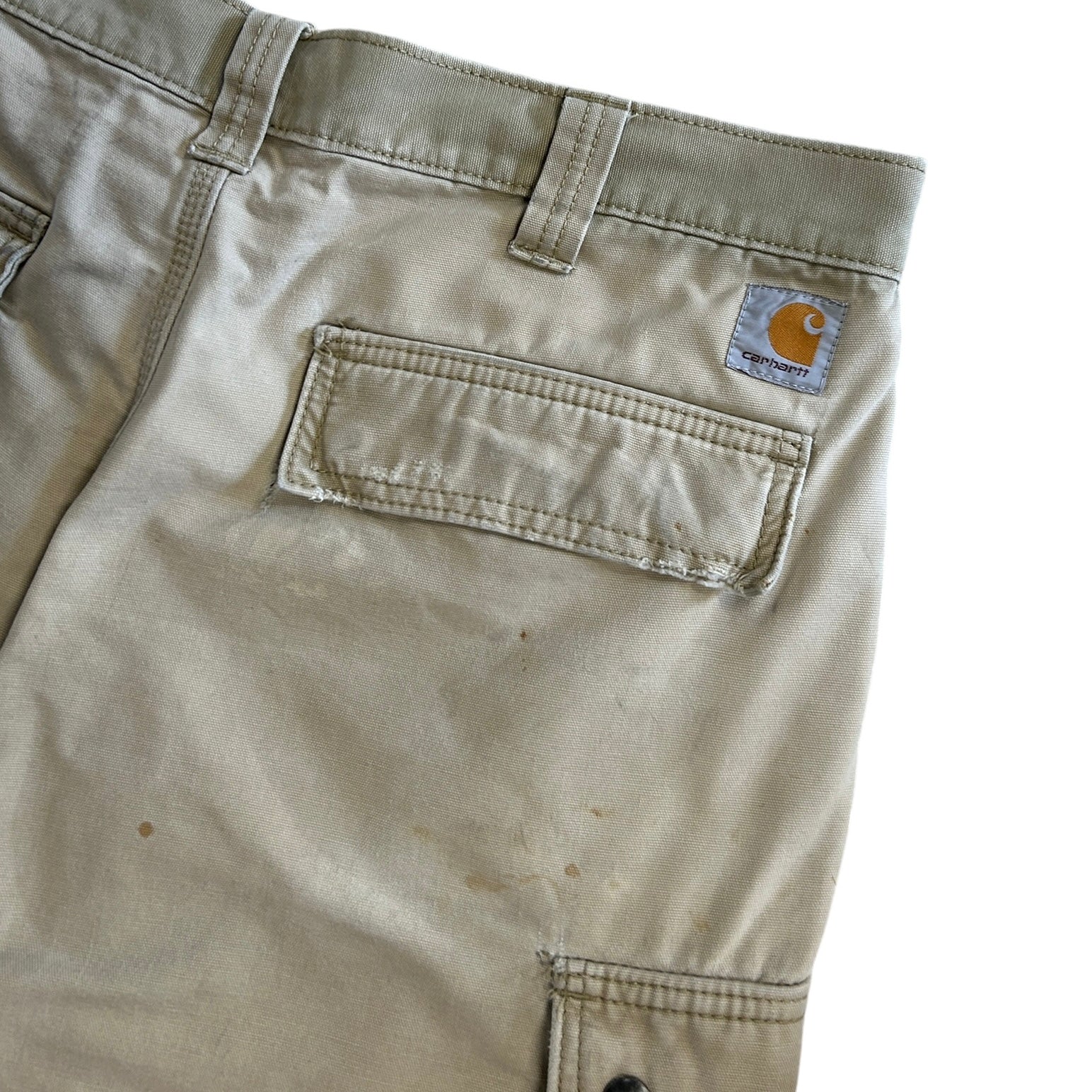 Vintage Carhartt Thrashed Light Brown Cargo Shorts