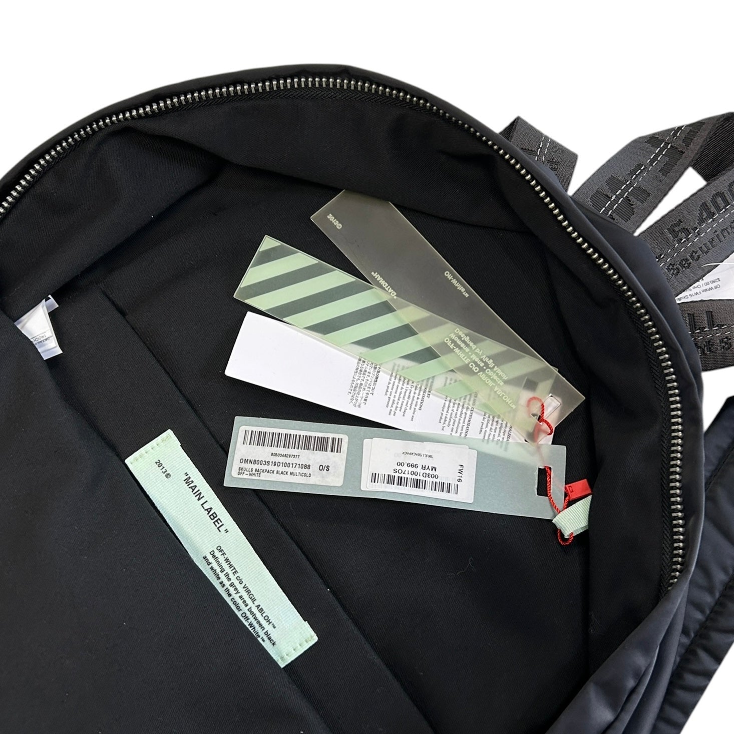 Off White FW16 Skulls Black Backpack