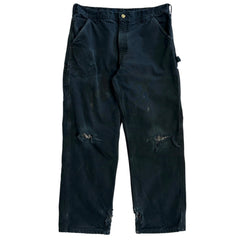 Vintage Carhartt Blanket Lined Thrashed Black Work Pants