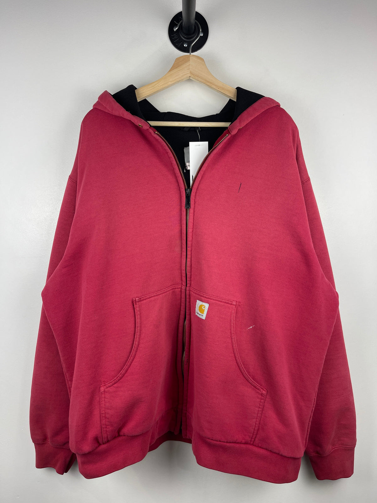 Vintage Carhartt Thermal Lined Red Zip Up Hoodie