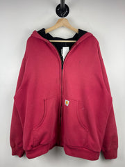Vintage Carhartt Thermal Lined Red Zip Up Hoodie