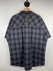 Vintage Harley Davidson Plaid Black & Grey Short Sleeve Button Up Shirt