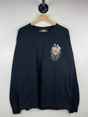 Vintage Dog Run Motorcycle Rally Spider Web Black Long Sleeve