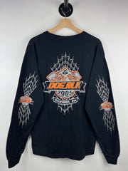 Vintage Dog Run Motorcycle Rally Spider Web Black Long Sleeve
