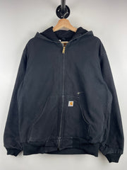 Vintage Carhartt Active Thermal Lined Black Hooded Work Jacket J131 BLK