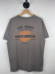 Vintage Harley Davidson Las Vegas Nevada Grey Pocket Tee