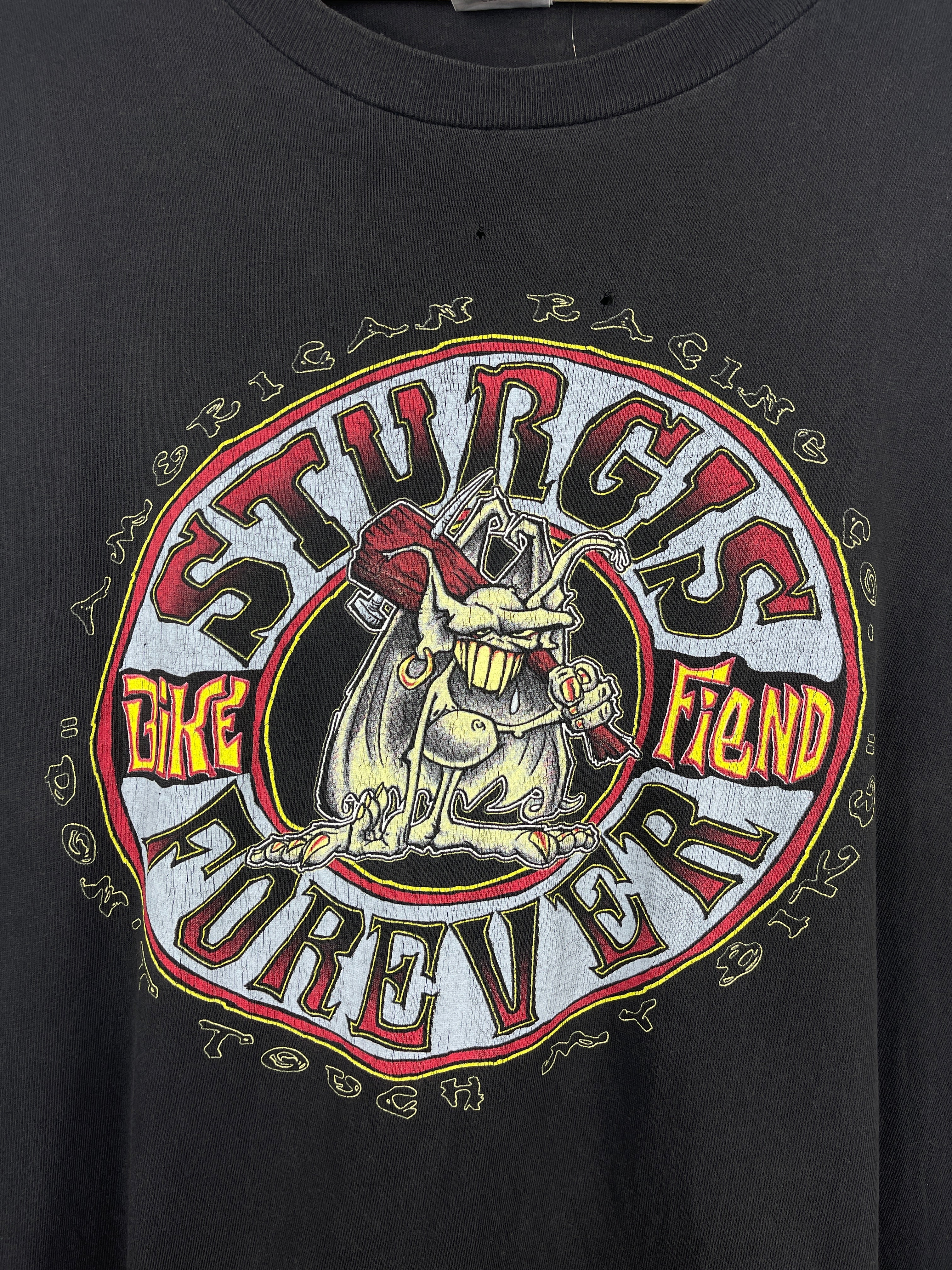 Vintage 90s Sturgis Forever Bike Fiend Black Tee