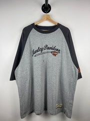 Vintage Harley Davidson Fond Du Lac Wisconsin Embroidered Grey Tee