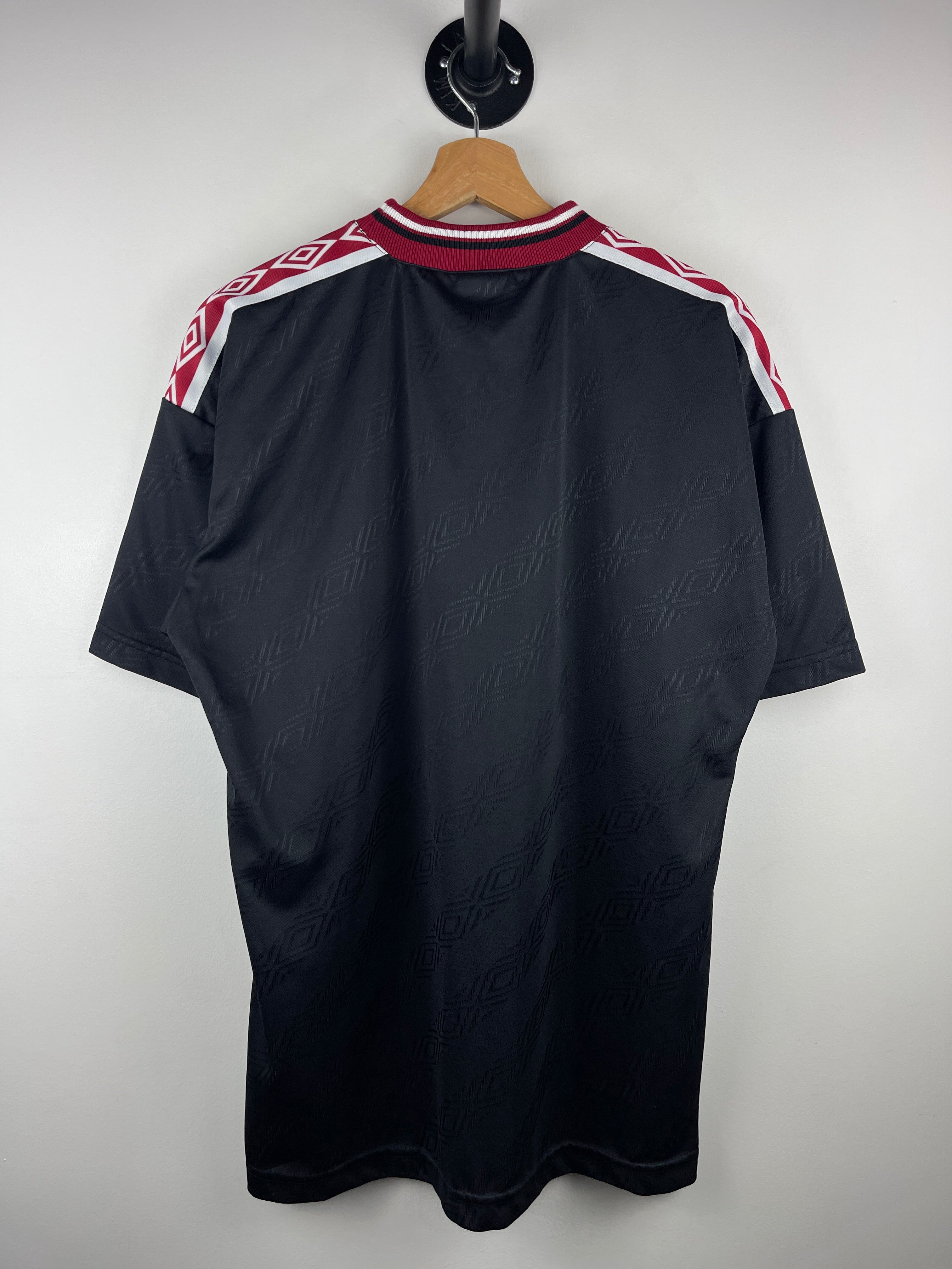 Vintage 90s Umbro Black & Red Soccer Jersey