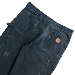 Vintage Carhartt Blanket Lined Thrashed Black Work Pants