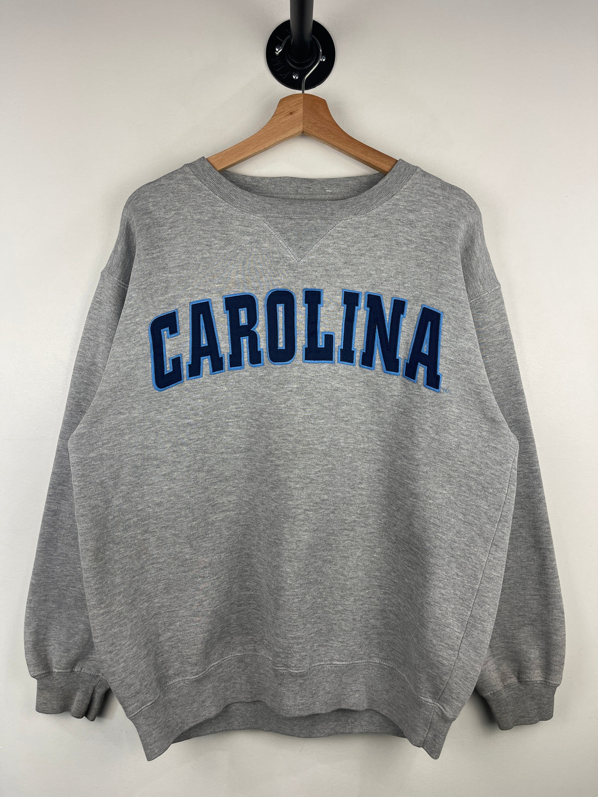 Vintage Champs North Carolina Tar Heels Embroidered Grey Crewneck