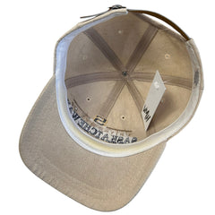 Vintage 90s University Of Saskatchewan Beige Leather Strapback Hat