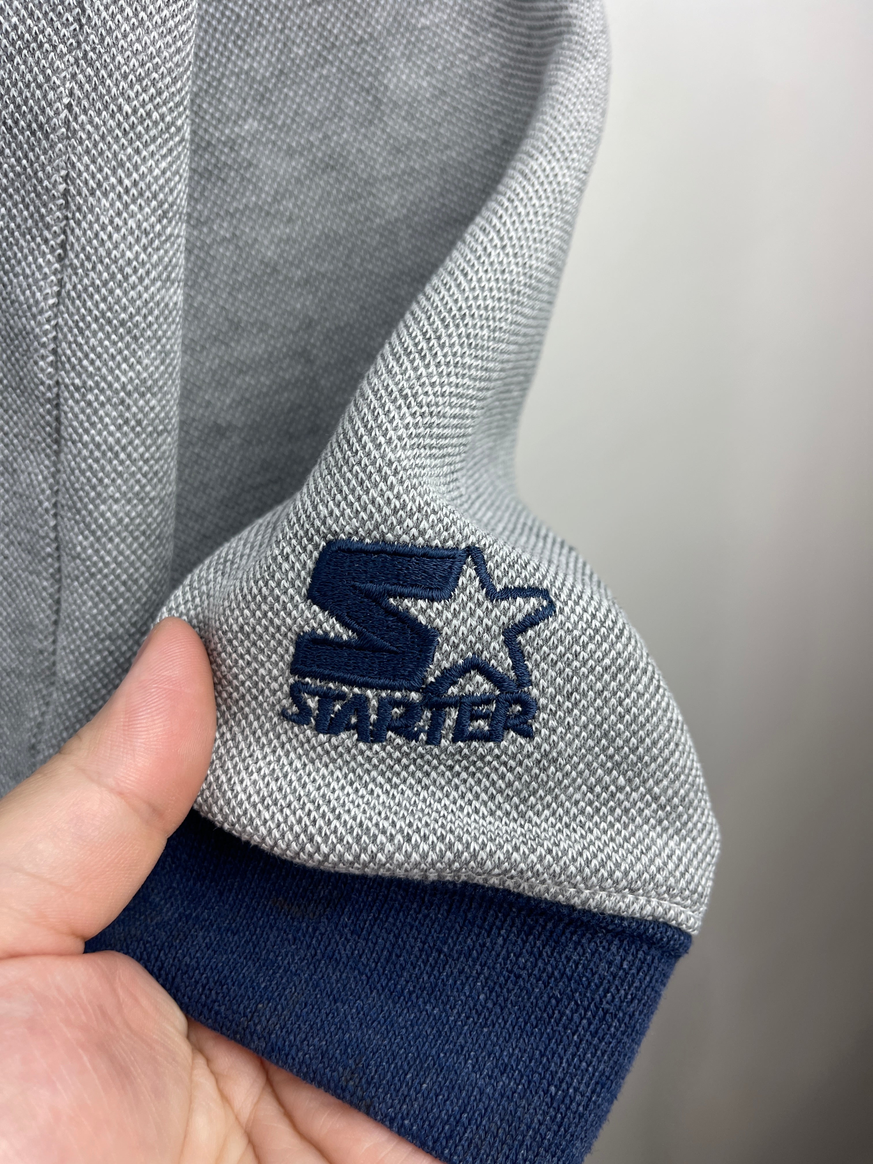 Vintage 90s Starter Michigan Embroidered Grey & Navy Crewneck