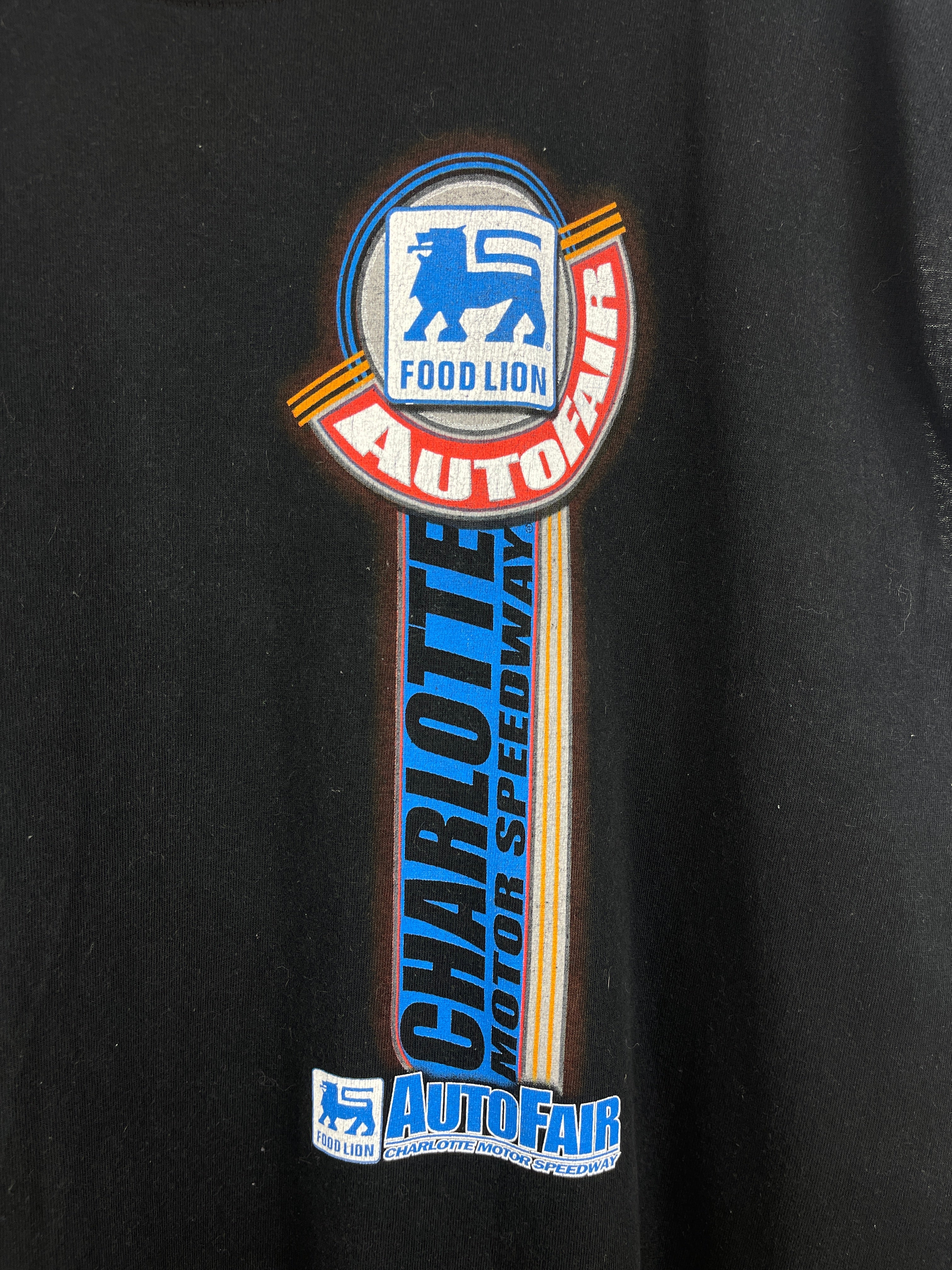 Vintage Food Lion Auto Fair Black Cut Off Tank Top