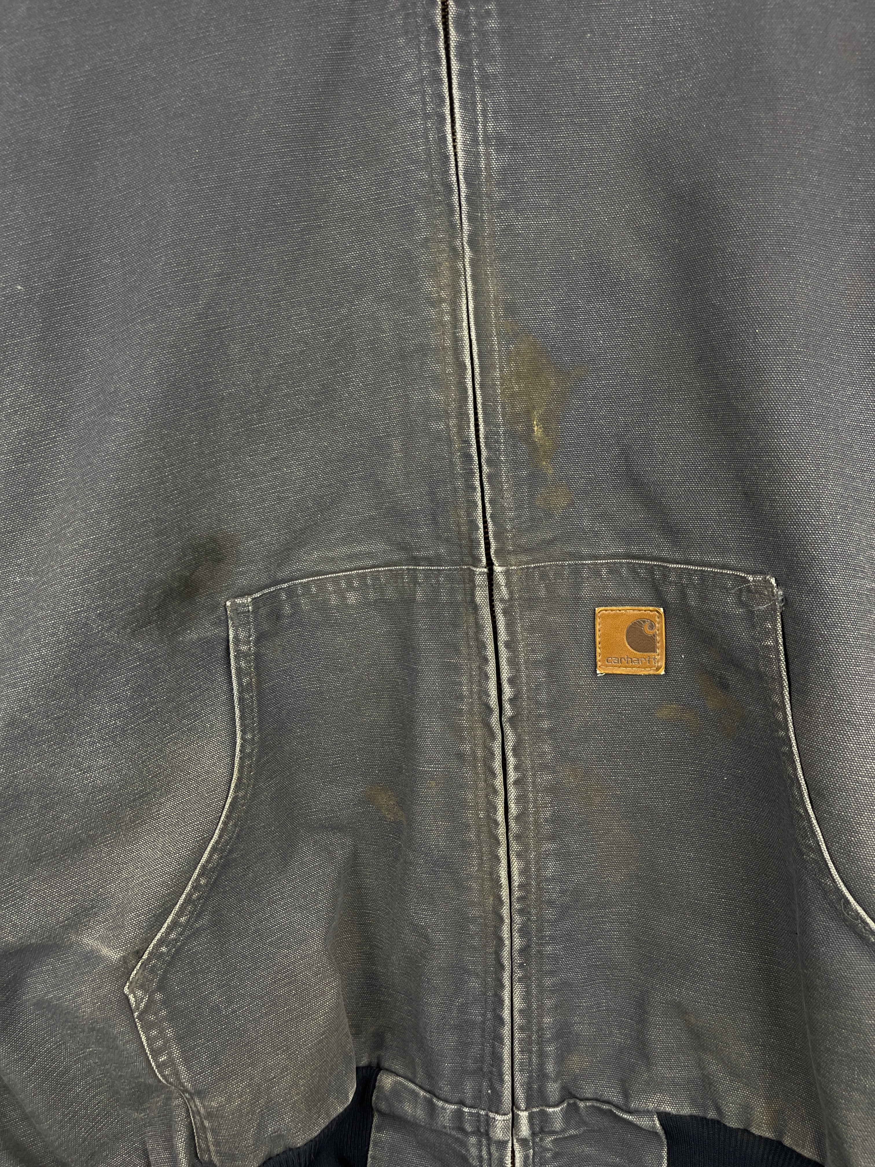 Vintage Carhartt Active Petrol Blue Grey Hooded Work Jacket J269 PTB