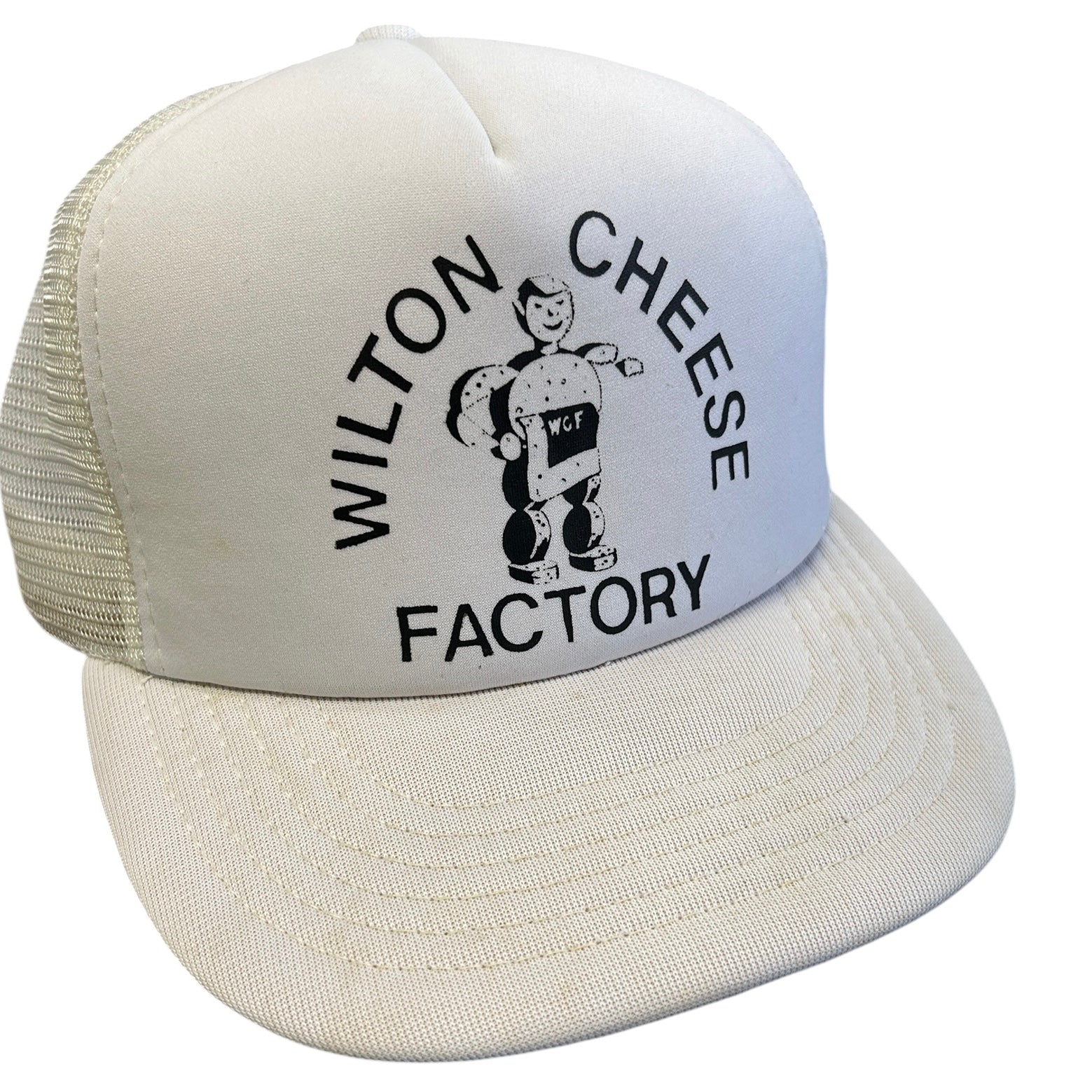 Vintage 90s Wilton Cheese Factory White Snapback Hat